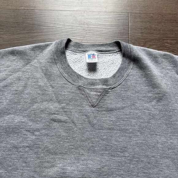 VTG 80s Russell Athletic Sweatshirt Adult XL Gray Tri-Blend Crewneck Blank USA - Picture 2 of 8
